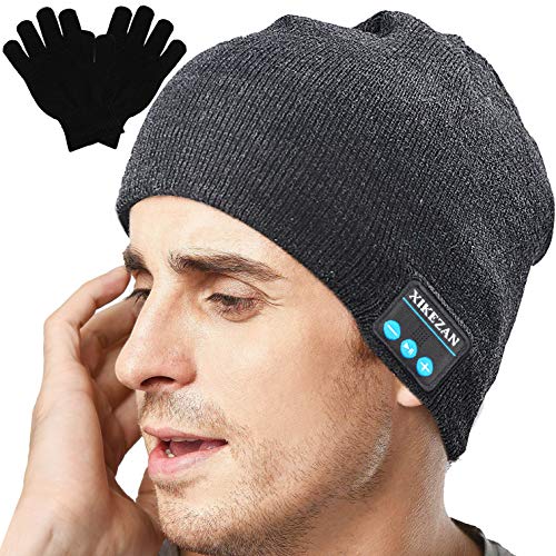 XIKEZAN Upgraded Unisex Knit Bluetooth Beanie Hat Headphones V4.2 Unique Christmas Tech Gifts for Men Dad Women Mom Teen Boys Girls Stocking Stuffer w Built-in Stereo Speakers
