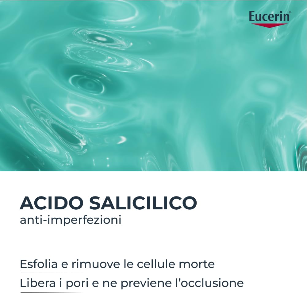 Eucerin DermoPure Clinical Gel Detergente Viso Purificante 400 ml, Detergente schiumogeno viso e corpo senza sapone efficace come struccante, Formula con Acido Salicilico per pelle grassa e acneica