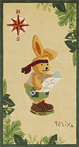 Felix, der Hase Kinderteppich, Acryl, Bunt