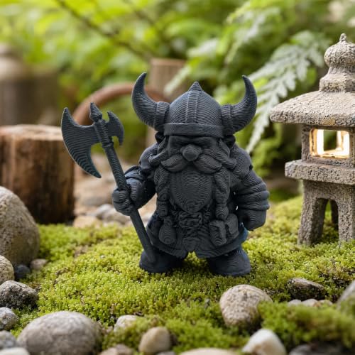 Image of Viking Dwarf Warrior Statue, 3D Printed Barbarian Figurine,