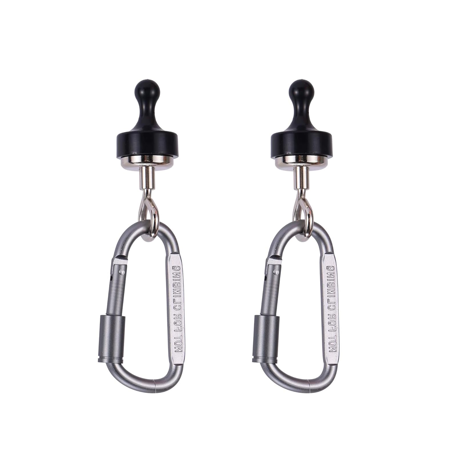 Yoogeer Black 2Pcs Magnetic Hooks For Camping Canopy, Magnet Clip Hanger With Carabiner, Cruise Hanging,Tent Magnets Hooks For Tents Swivel Snap Fly Fishing Hiking (Black)