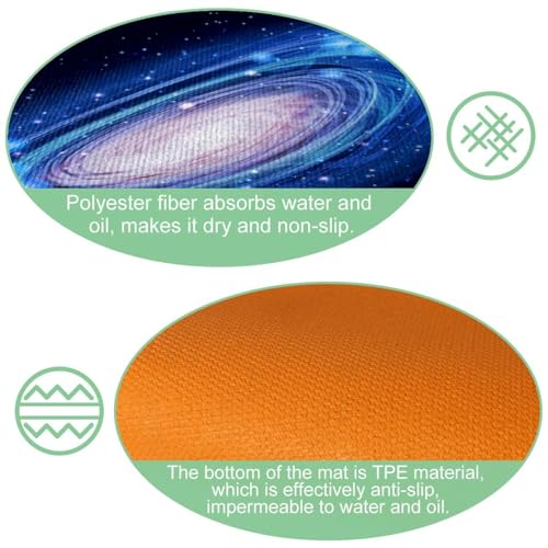 Alfombrillas de cocina lavables con diseño de galaxia Andrómeda pack de 2 6