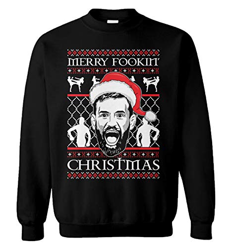 Haase Unlimited Merry Fookin' Christmas - Conor Fighter MMA Unisex Crewneck Sweatshirt