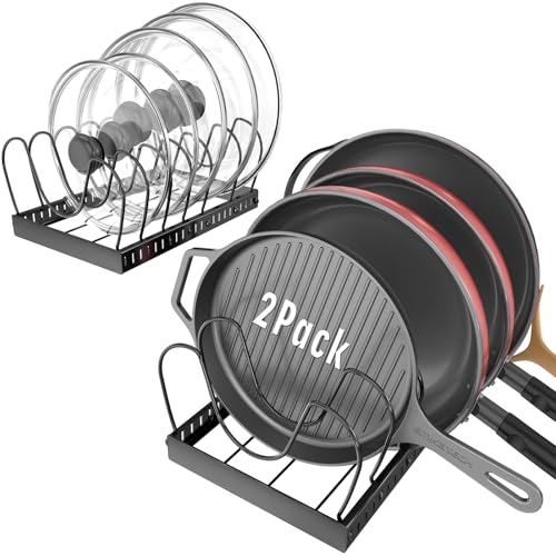 2PACK Pot Lid Organizers Inside Cabinet for Kitchen, Pots and