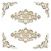 Produktbild Pamtns Holzornamente 6 Stück Holz Ornament Applique Rahmen Dekoration Holz Schnitzerei Ornament Holzornamente für Möbel Möbel Appliques Ecke Holz Ornamente Schrank Wand Ecke Deko