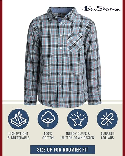 Ben Sherman Boys Button Down Shirt - Casual Woven Long Sleeve Boys Dress Shirts - Collared Shirt for School Vacation Holidays2
