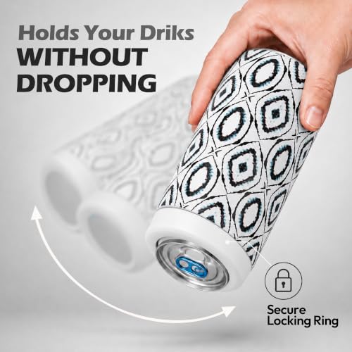 Image of 4-in-1 Slim Can Cooler Easy to Hold Insulated Beer Can Holder Double-Walled Stainless Steel for All 12 Oz Cans (White shape)