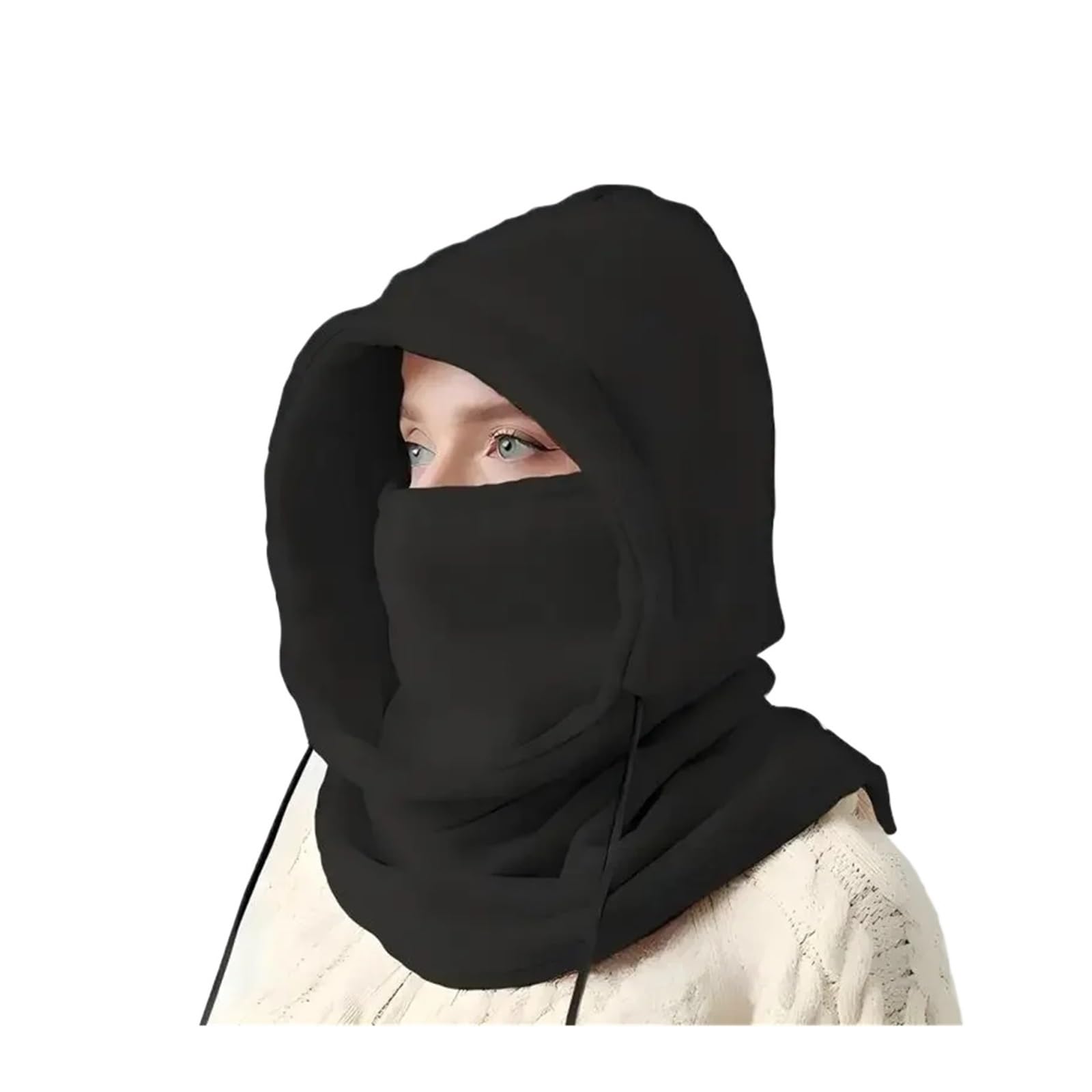 Masque De Cyclisme Cagoule coupe-vent tricotée 2 pièces, masque de cyclisme en plein air, Protection du cou, isolation contre le froid, intégrée au chapeau de Protection du visage Écharpe Pour La Moto