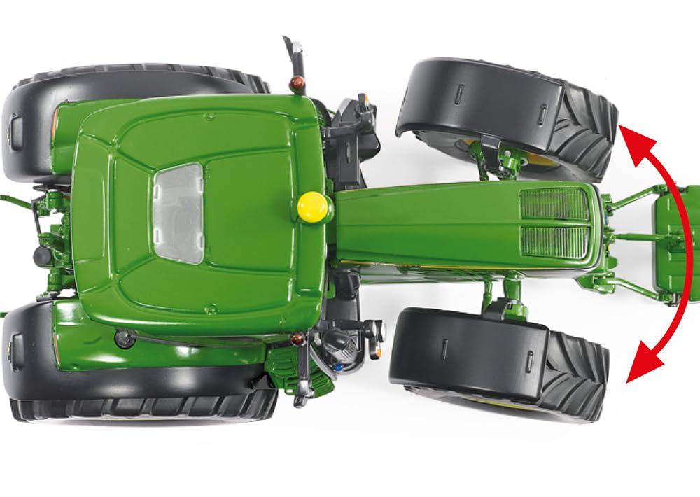WIKING 077870 John Deere 6R 250 Modelltraktor, 1:32, Metall/Kunststoff, Ab 14 Jahre, Viele Funktionen, Motorhaube zum Öffnen, Bewegliche Ober- und Unterlenker, Inkl. Frontgewicht