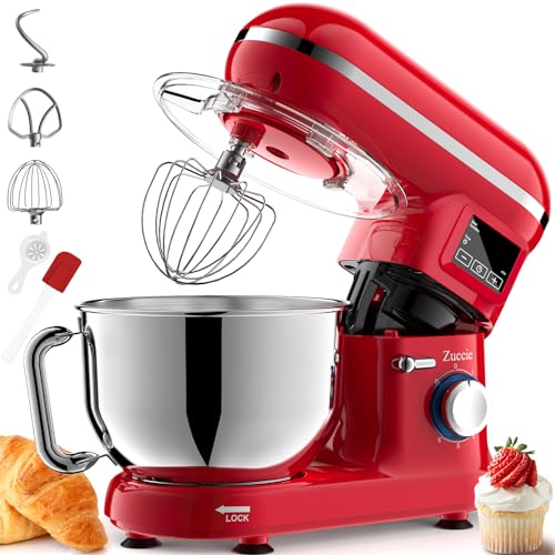 Robot Pâtissier Zuccie 1500W 5.5L Bol d'Acier Inoxydable Professionnel Robot patissier,Écran...