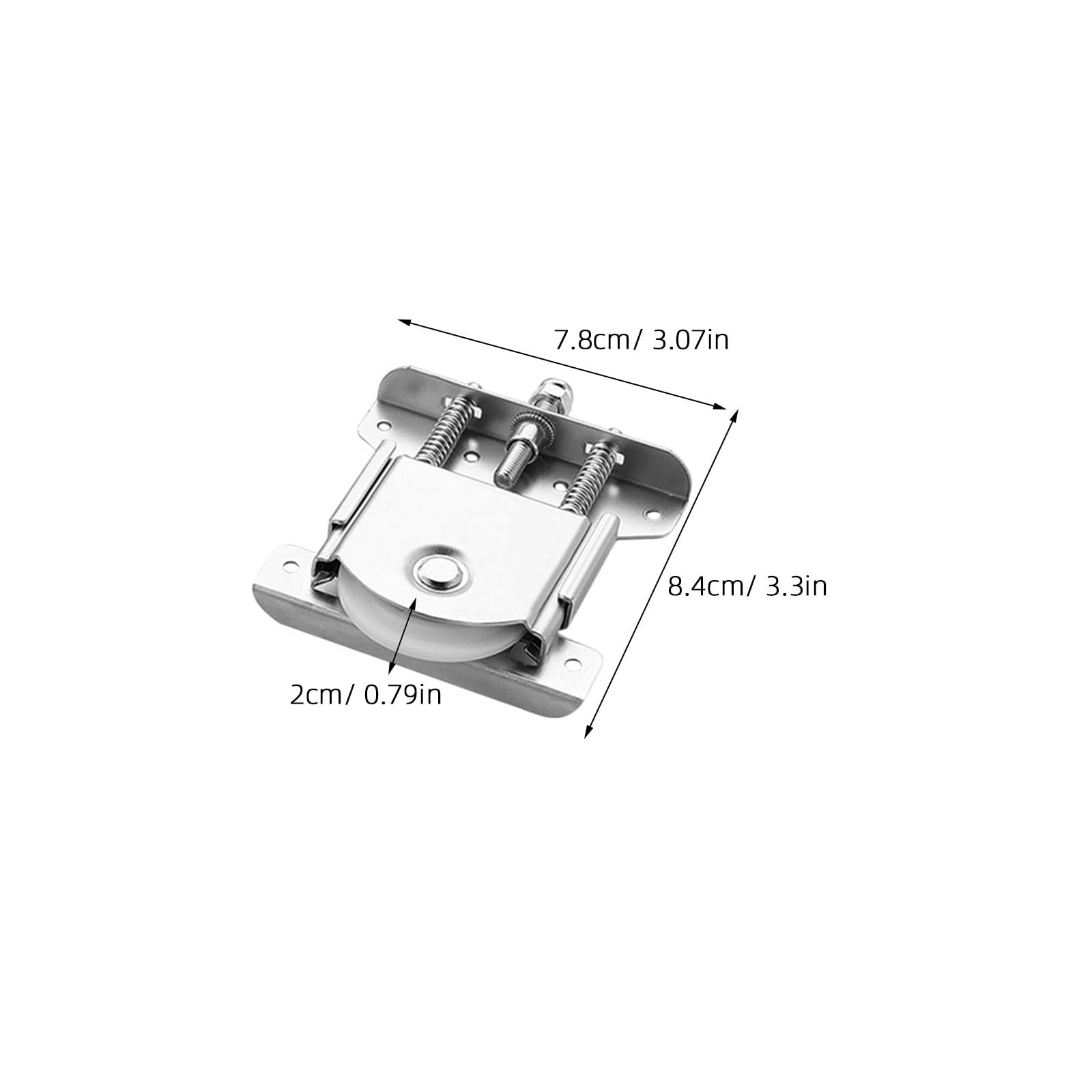 jojofuny Kit de Roulettes Porte Coulissante en Acier Argenté Galets Silencieux pour Accessoires de Mobilier, Fonctionnement Stable et Effet D'insonorisation