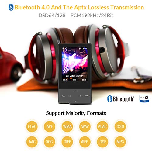 Image of HIDIZS AP60 aa€¦ Bluetooth MP3 Player Digital Audio Player HiFi Lossless Music Player Hi-Res Audio Player with SD Card Slot,Support Up to 256GB (Black)