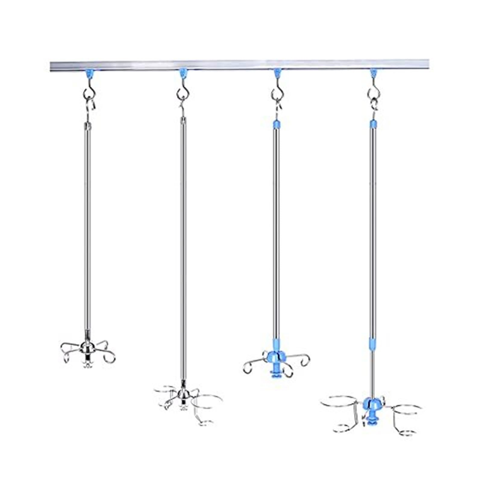 Supporto per gocciolamento IV con altezza regolabile, palo rotante IV per cliniche e case di cura, silenzioso, attrezzatura antigoccia IV con puleggia (100-150 cm) - durevole e stabile