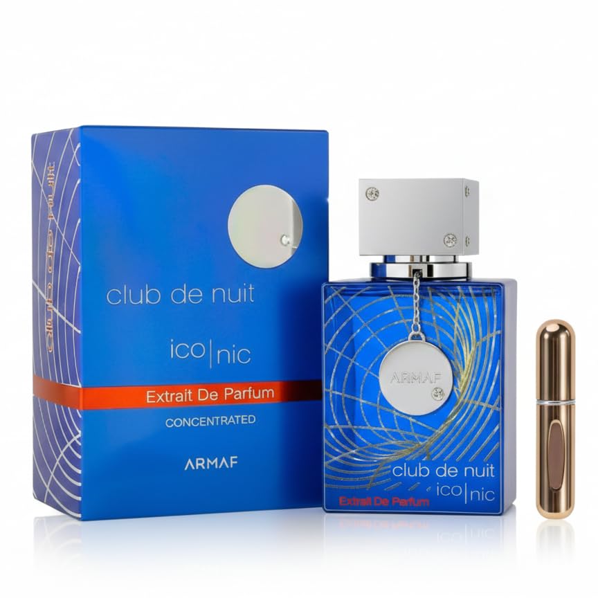 Men's Fragrance Club De Nuit ICONIC Concentrated - Gift Set 70ml Spicy & Fruity Scent, Plus a Refillable 5ml Travel Spray