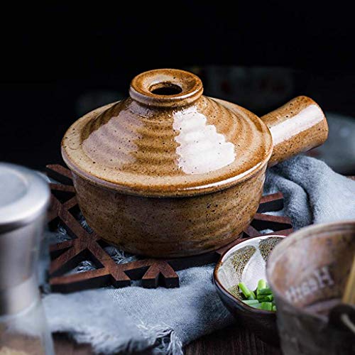 Mini-Keramik-Suppentassen mit Griffen, japanischer Keramik-Auflauf-Tontopf mit Deckel, hitzebeständiger Auflauf, Suppentopf, Irdener Topf,