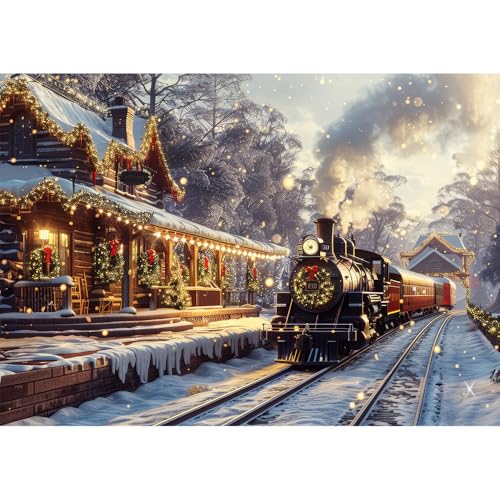 Trefl Christmas Express - Rompecabezas de 1000 piezas 27"x19" miniatura 2