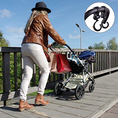 Kinderwagen Haken, LATTCURE Kinderwagen Klammern Haken Clips Stroller Hooks für Einkaufstasche Spielzeug Wickeltasche Winter Decke, Kinderwagen Zubehör (6 Stück)