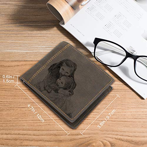 Personalised Photo Wallets for Men, Custom Trifold Engraved Men's Photo Wallets, Personalised Christmas Gifts for Him/Husband/Dad/Son4