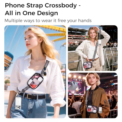 Image of Tiostep Small Clear Bag for Stadium Events Crossbody Mini Clear Purse | Clip and Go with Phone Holder and Wristlet Strap for Concert and Stadium Approved