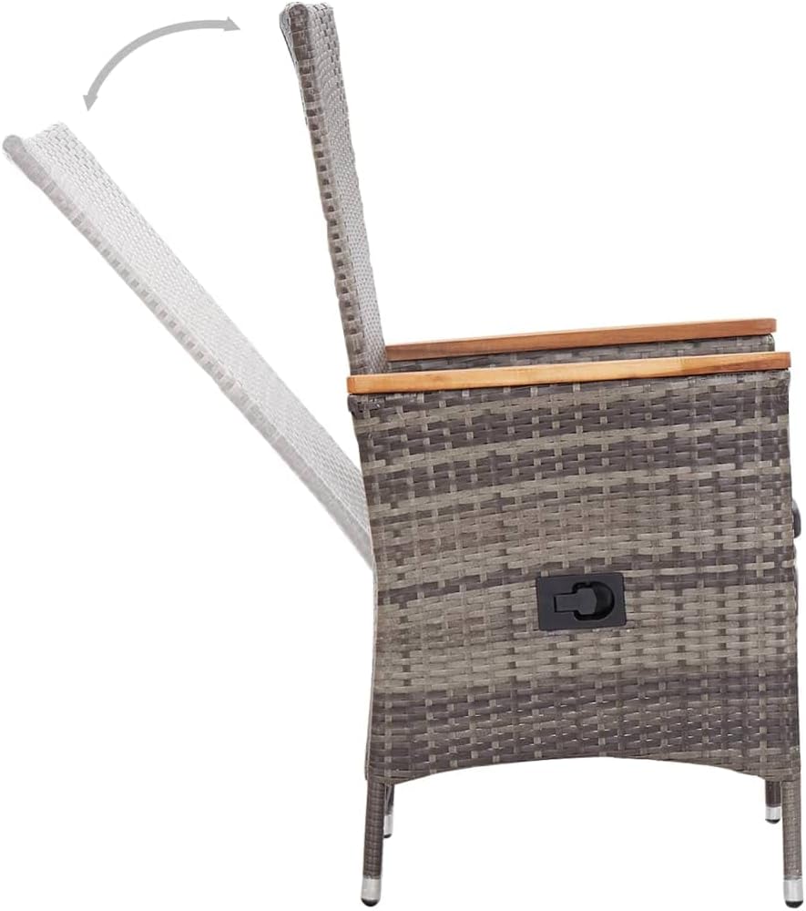 側 view of a vidaXL dining chair showing the reclining mechanism