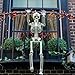 Daricano Skeleton Halloween Decor Outdoor Indoor, 2.95ft Full Size Posable Plastic Skeleton, Spooky Scary Creepy Skull for Outside Inside Yard Lawn Garden Haunted House Party Graveyard Decoration