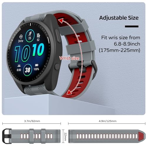 Bracelet 22mm Garmin Forerunner silicone souple haute résistance