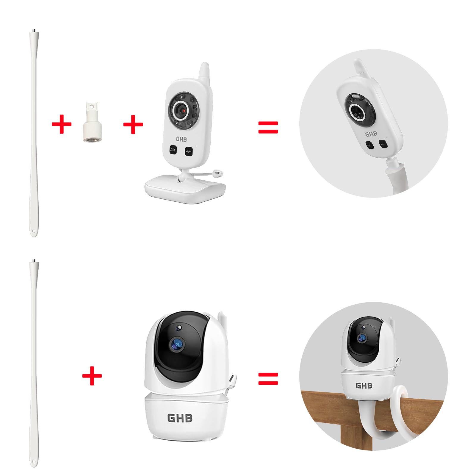 HOLACA Supporto Flessibile Compatibile con GHB UU24 Babyphone Fotocamera Video Baby Monitor 2,4 GHz, Supporto per Babyphone GHB Fotocamera Babyphone 5 Pollici 720 HD Modello 2023