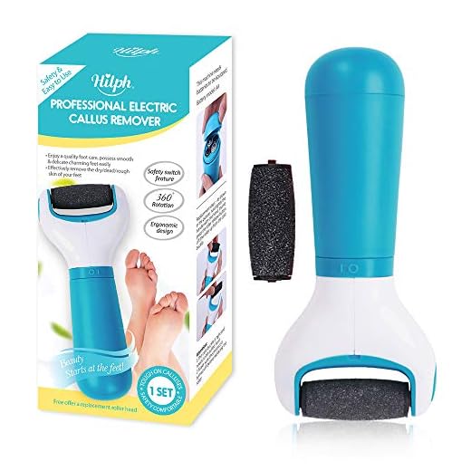Hilph® Electric Feet Callus Remover, Electric Foot File Hard Skin Pedicure Tools Pedi Feet Care Callous Remover Kit with 2 Roller Heads