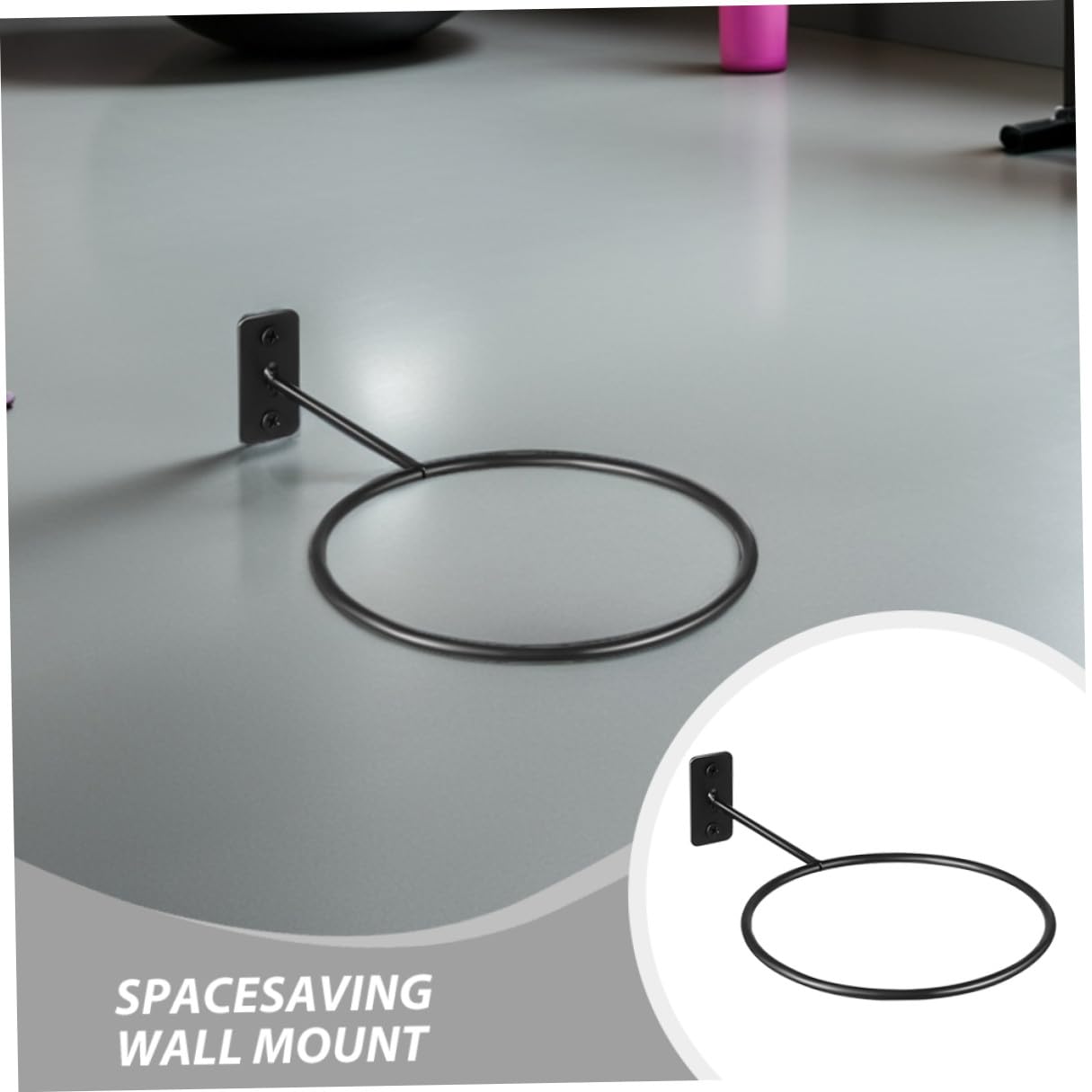 Soportes de pared para pelotas de ejercicio, estante de metal negro para baloncesto, fútbol, voleibol, rugby - 6 unidades, perfecto para uso deportivo y nizat