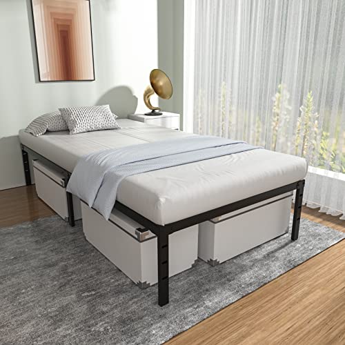 Zizin 14 Inch Metal Platform Bed Frame Twin Xl Size Mattress Foundation,Heavy Duty,Non-Slip,No Box Spring,Black (Twin-Xl) #TOP17