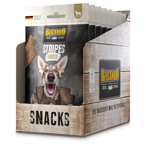 BELCANDO Stripes Horse 70 g | Premium-Hundesnacks | Getrocknetes Fleisch | 100% natürlich