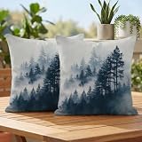Fundas Cojines 40x40 cm Retro Cojines Sofa Juego De 2 Exterior Impermeable Funda Cojin Paisaje Lino Cushion Covers con Cremallera Invisible, Modernas Decorativos Jardin Terraza Patio Silla 2h-225