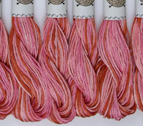 Image of KCS Big skeins of 25 Meters Size 25 Color Variegated Cross Stitch Stranded Threads,6 skeins,4190