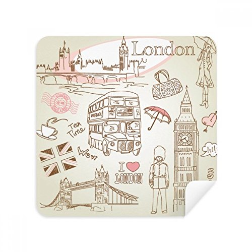 Chiffon écran de téléphone microfibre haute densité | Essuie-écran tactile motif Londres x2