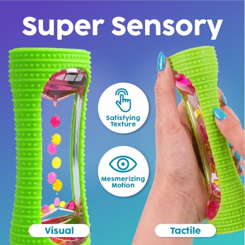 Image of BUNMO Liquid Motion Bubbler Sensory Toy for Kids & Adults - Gentle Fidget Toy for Mindfulness - Stimulating Visual Sensory Experience - Colorful Bubble Fidget Timer for Desk & Travel - Green