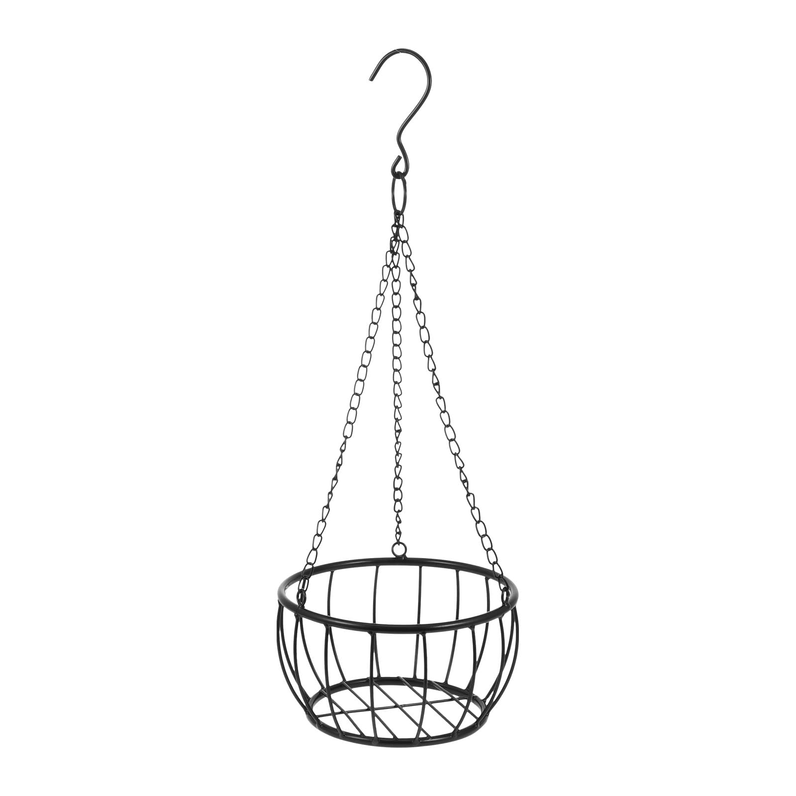 GALPADA Panier Suspendu Décoratif en Fer Noir Moyen, Support Pratique pour Pots de Fleurs, Jardinière Suspendue Vintage pour Balcon et Salon, Rangement Mural pour Plantes Succulentes