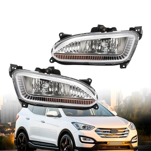 Nakkaa Front Fog Light Assembly Compatible Santa Fe 2013-2015 Passenger and...