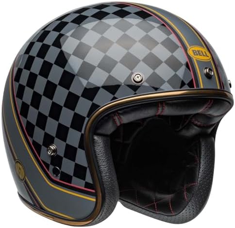 Bell Custom 500 Open-Face Motorcycle Helmet (Gloss RSD Wreakers Matte/Gloss Black/Gold - X-Large)