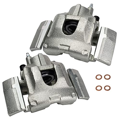 Image of TRQ Rear Brake Caliper Set Caliper Brackets Hardware Compatible with 2007-2017 Ford Expedition 2007-2017 Lincoln Navigator