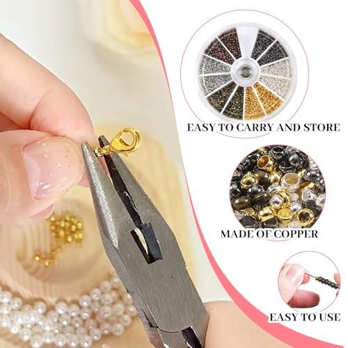 TOAOB 2400 Pezzi Perline a Crimpare per Chiusura