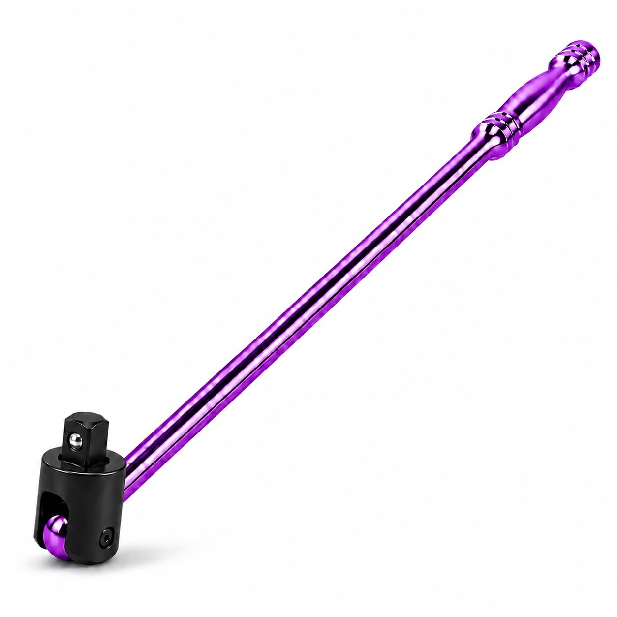 Autojack 600mm Breaker Bar, 1/2" Sq Dr Socket Wrench, Flexi Knuckle Chrome Finish for Removing Wheel Nuts (Purple)