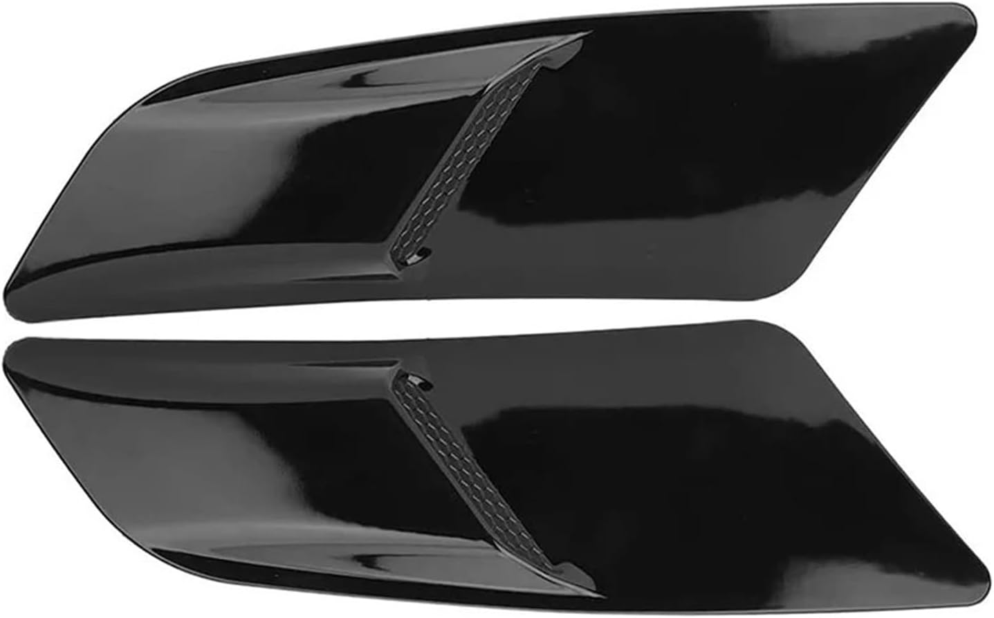 2Pcs/Set Hoods Cover Trim Car Front Hood Air Intake Trim Scoop Vent Guards Heat Panel Cover Fit For Ford Fit For MUSTANG 2015 2016 2017 Engine hood vents(Black)