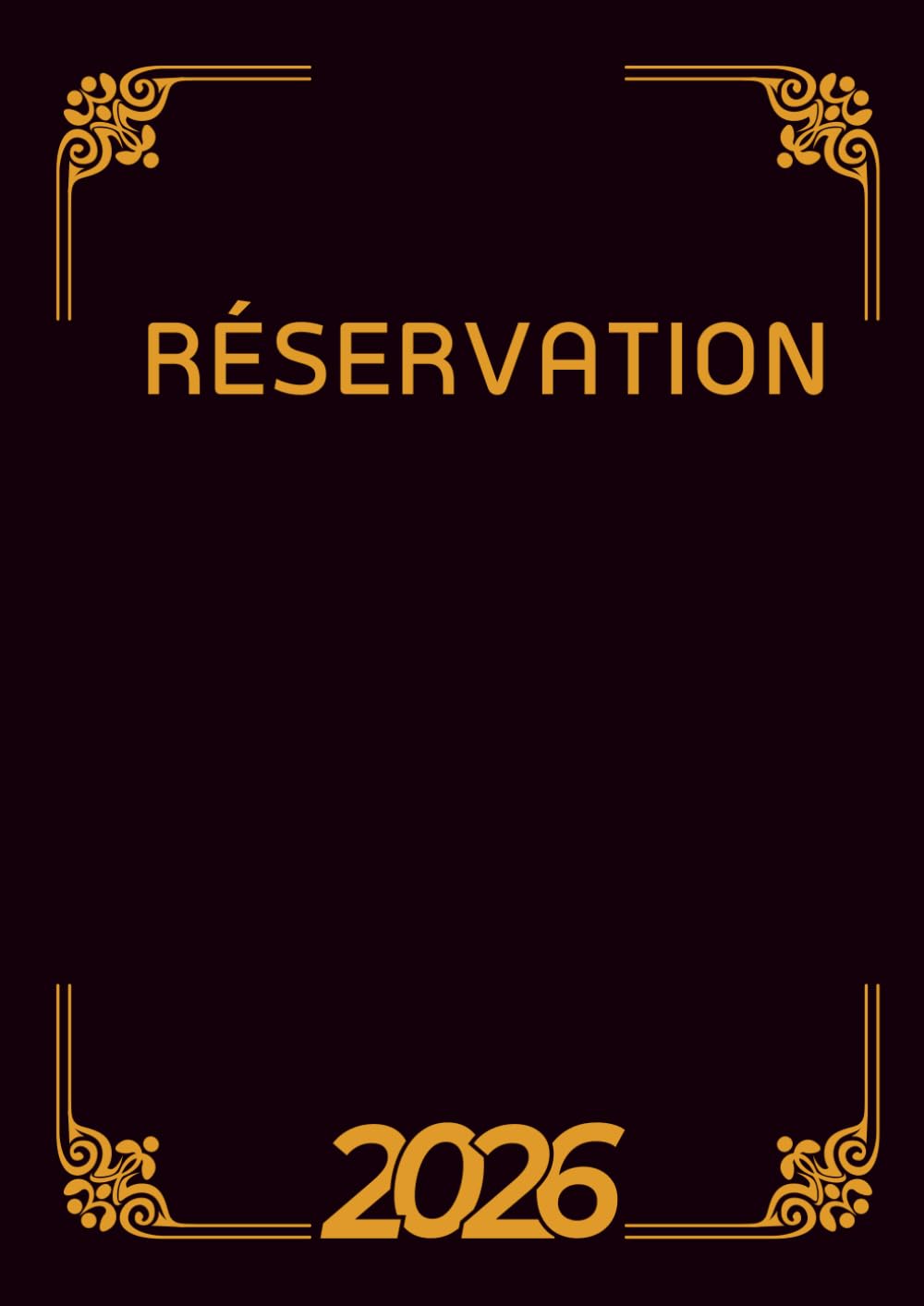 Livre de réservation restaurant 60 tables par jour double page