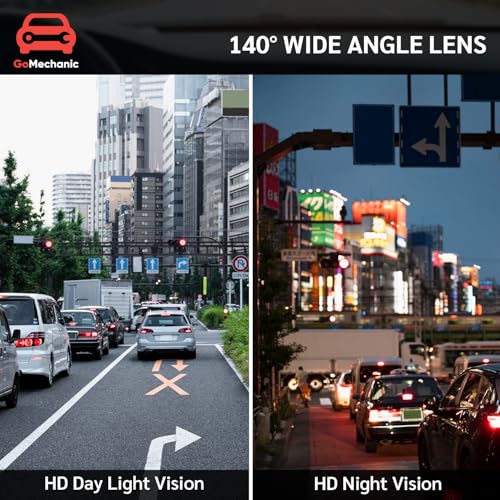 Image of GoMechanic Car DashCam with 2K + 4MP Front & 1080p + 2MP Rear HD Recording, 3.7 inch LCD Touch Screen