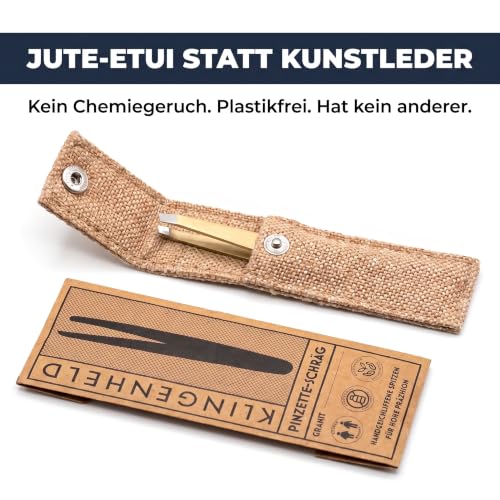 KLINGENHELD® Haargenaue Pinzette - greift jedes Haar beim 1. Versuch ohne durchrutschen - Pinzette Augenbrauen Zupfen handgeschliffen… – Ansicht 3