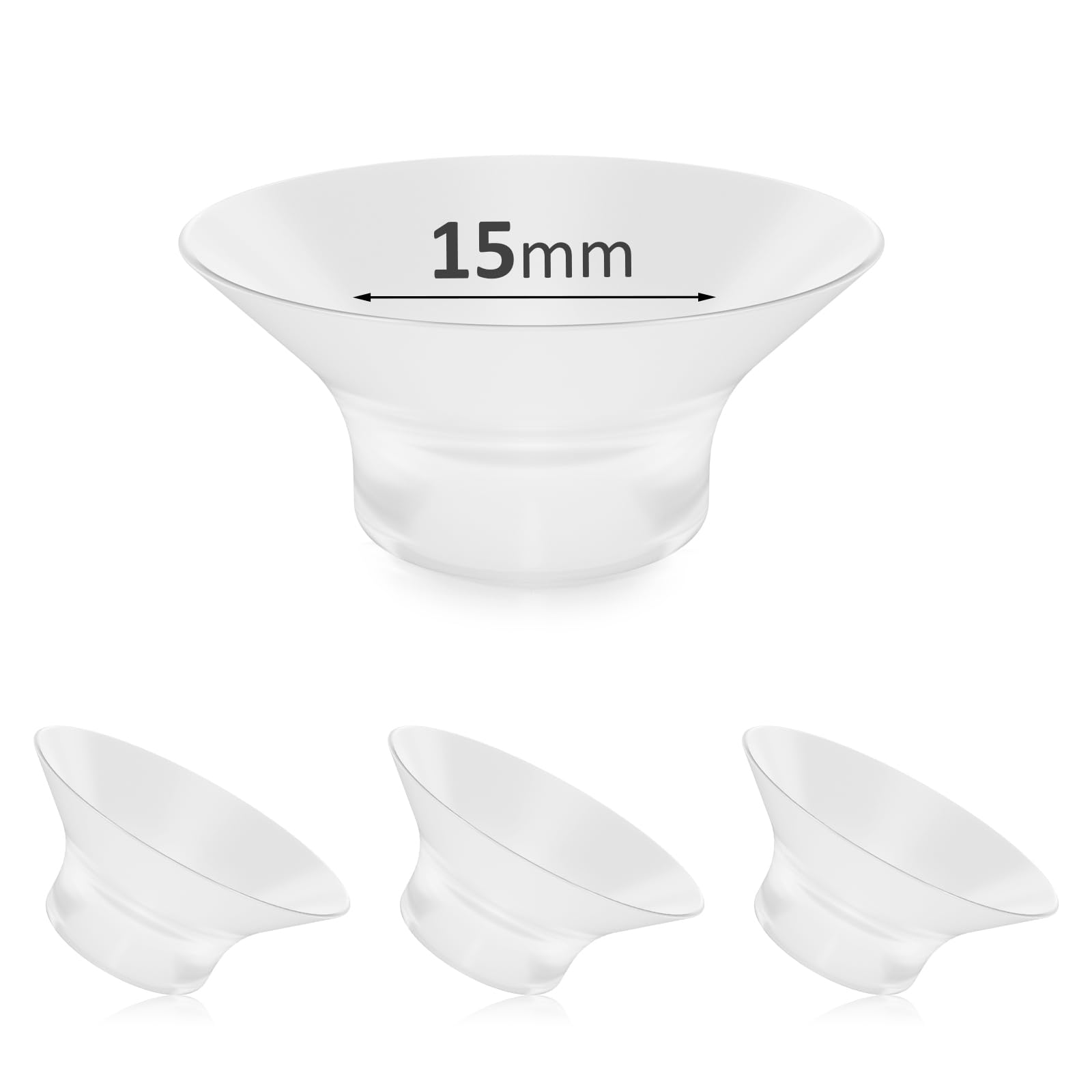 Flange Inserts 15mm Compatible with Most 24mm Flange/Shield of Pumps, Softer Silicone Flanges Sizing Kit for Momcozy M5/M9/S12 Pro/V1 Pro Breast Pump, Breastfeeding Essential Pumping Replacement Parts