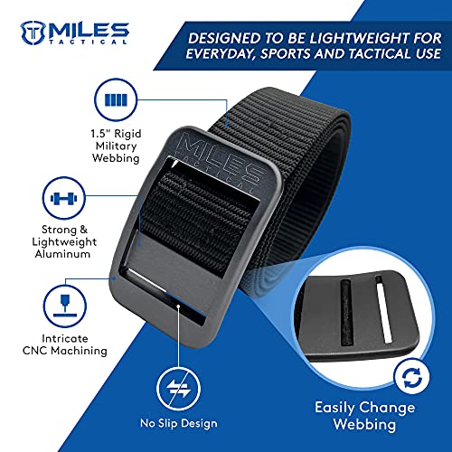 Mens Nylon Belt with Aluminum Metal Buckle No-Slip Design2