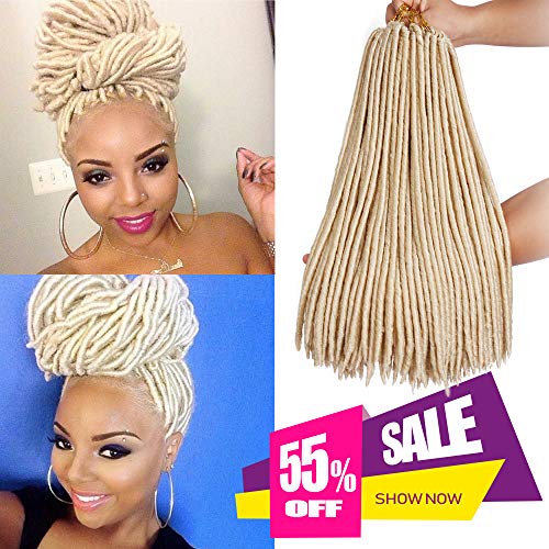 6Pcs/Lot Faux Locs Crochet Hair Straight Synthetic Crochet Braids Dreads Afro 20In Dreadlocks Havana Mambo Blonde Twist Braiding Hair Extensions(613#)
