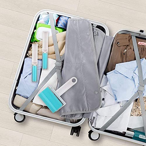 Voarge Fusselrolle Wiederverwendbarer, 6er Set Wiederverwendbare Fussel und Tierhaarrolle in 2 Größen, Abwaschbare Fusselrolle, Fussel entfernen Rollen Zubehör, Blau