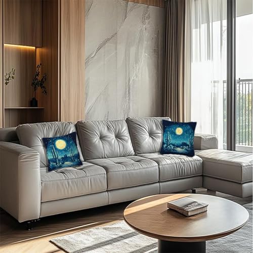 Housse coussin 40x40 cm marine imperméable avec fermeture éclair cachée